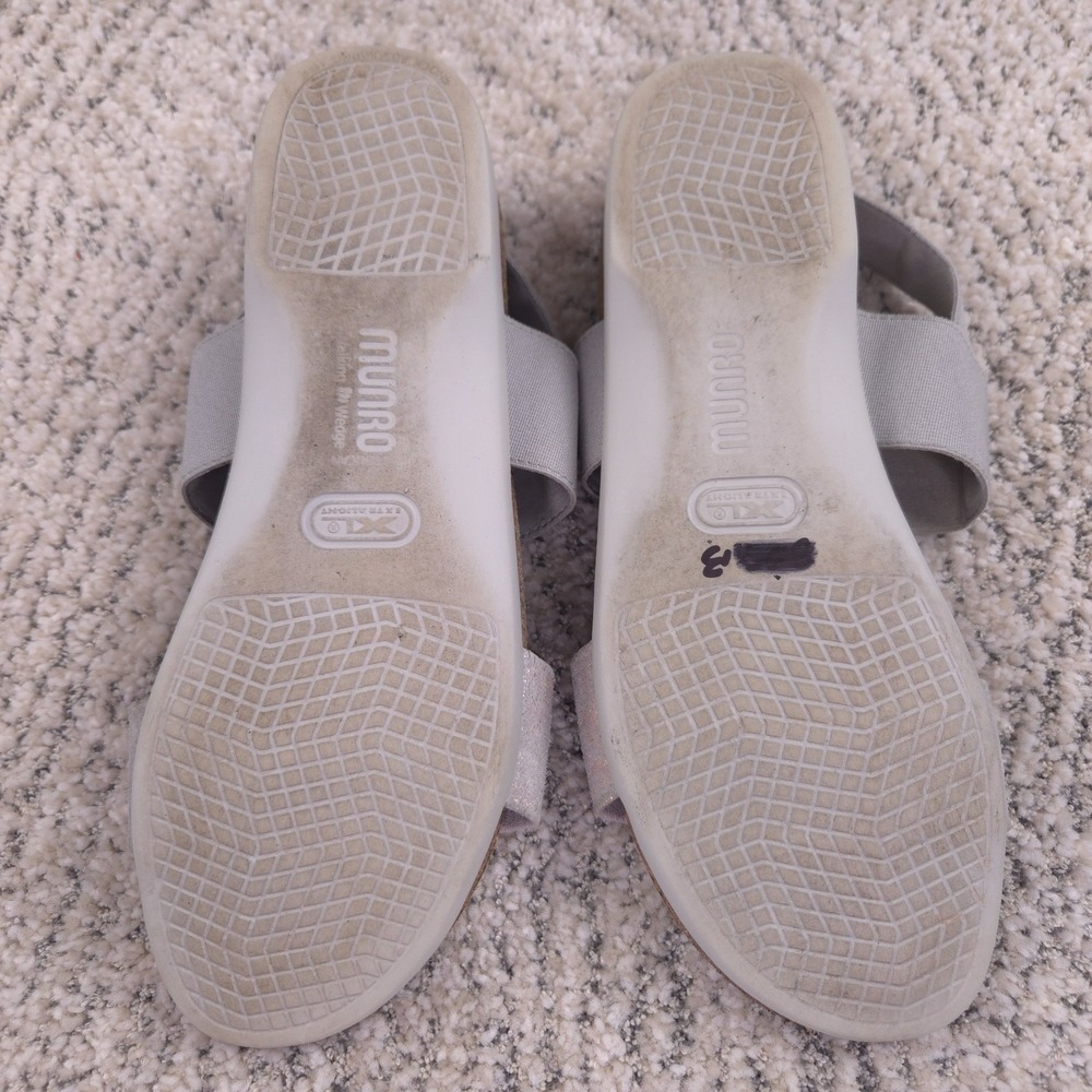 Munro Sandals Womens Size 8 Pisces Wedge Strap Sparkle Gray Comfort Shoes - Picture 7 of 9